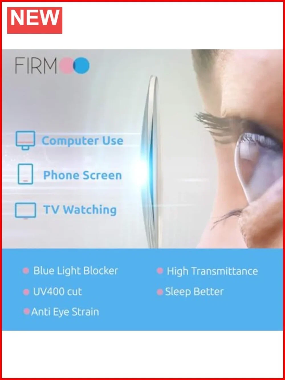 Oversized Blue Light Blocking Glasses UV Protection Computer Gaming Eyewear